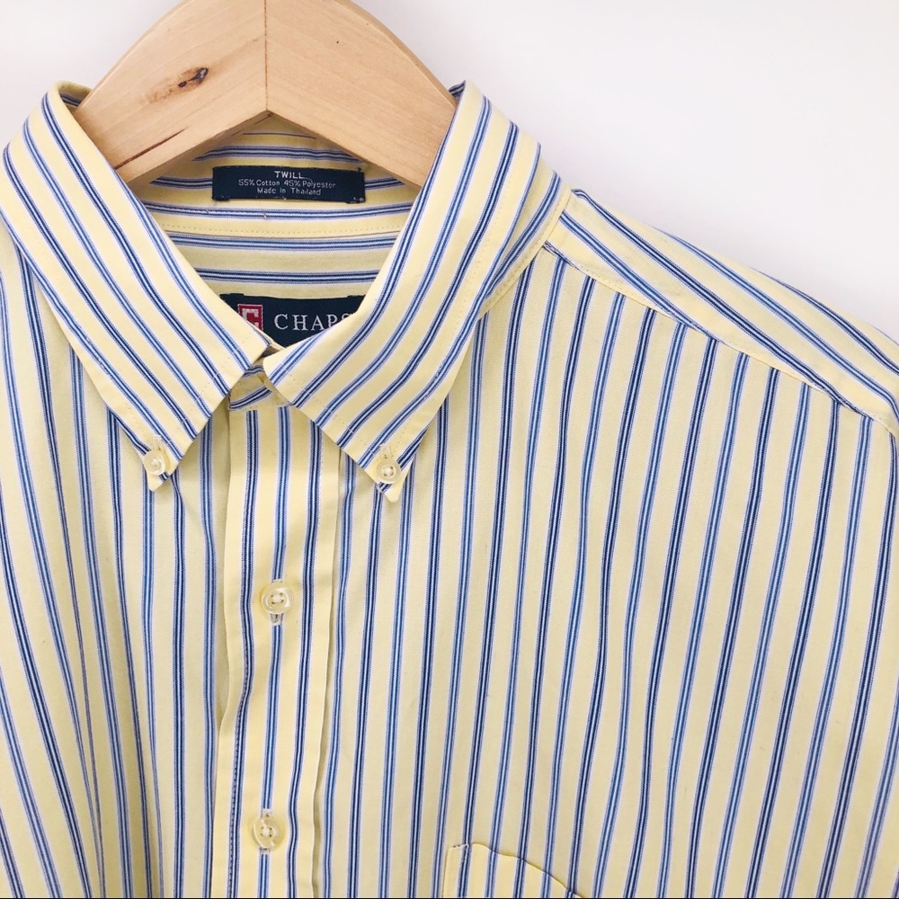 Men's Dress Shirt  CHAPS Wrinkle Free XL Stripe